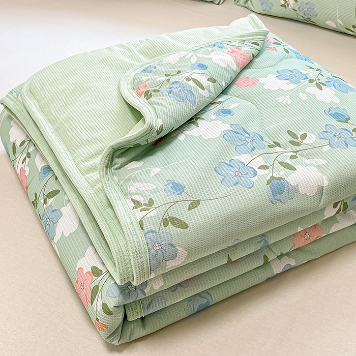 91家纺网 家纺一手货源 找家纺 美梦里 2024新款A类针织华夫格夏被夏凉被空调被子 清风