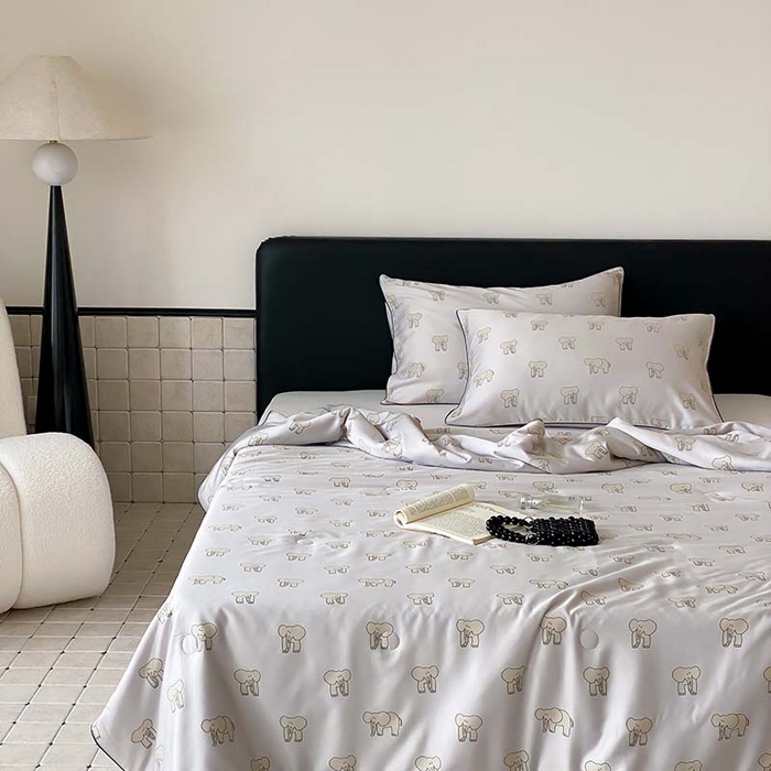 91家纺网 家纺一手货源 找家纺 汇庭 2024新款雅棉天丝可机洗夏被棚拍 多多象灰