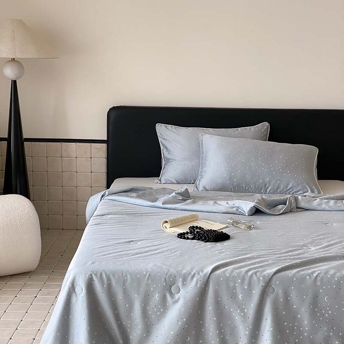 91家纺网 家纺一手货源 找家纺 汇庭 2024新款雅棉天丝可机洗夏被棚拍 星月