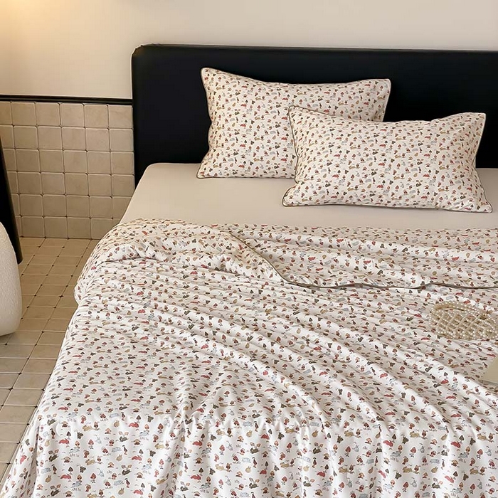 91家纺网 家纺一手货源 找家纺 汇庭 2024新款雅棉天丝可机洗夏被棚拍 蘑菇君