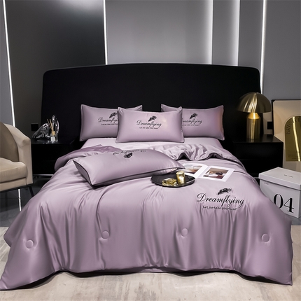 91家纺网 家纺一手货源 找家纺 （总）江暮云家纺 2025新款刺绣水洗天丝夏被四件套-辰羽