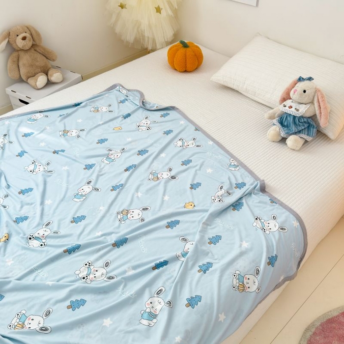 91家纺网 家纺一手货源 找家纺 星期八 2024新款舒适亲肤婴儿裸睡级卡通印花凉感毯 礼物狗