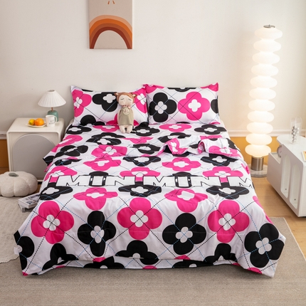 91家纺网 家纺一手货源 找家纺 （总）乐居坊 2024新款亲肤舒适印花芦荟棉夏凉被四件套