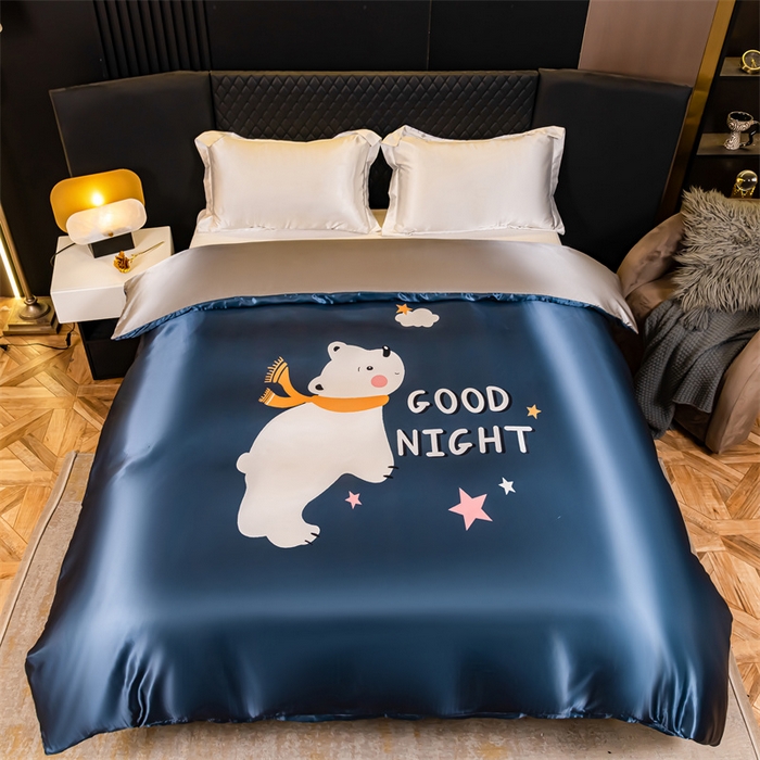 91家纺网 家纺一手货源 找家纺 2025年新款大版冰丝被套 白白熊-大版冰丝被套