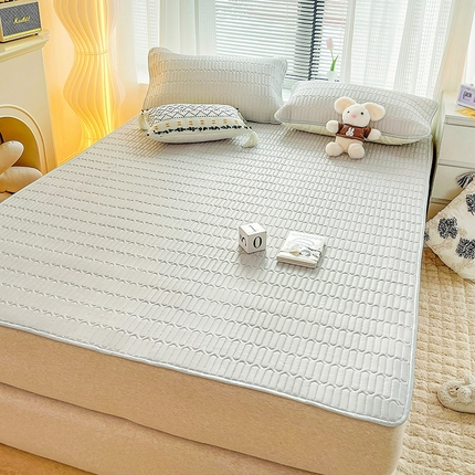 寐居家纺 2024新款A类凉感丝纯色天然乳胶凉席 浅灰色