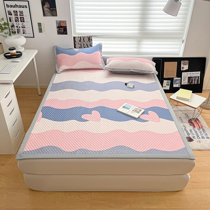 寐居家纺 2024新款凉豆豆印花凉席 凉豆豆-爱心波纹