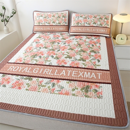 91家纺网 家纺一手货源 找家纺 美丽折家纺 2025新款6mm厚大版卡通乳胶凉席 花园