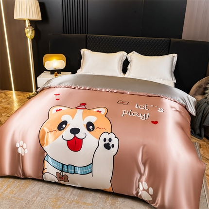 91家纺网 家纺一手货源 找家纺 （总）圣比熊 2025新款可水洗冰丝大版被套双人床单被套带同款床单床笠