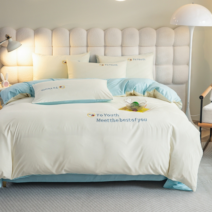 91家纺网 家纺一手货源 找家纺 梦恬佳 2024新款水洗磨毛四件套 米黄