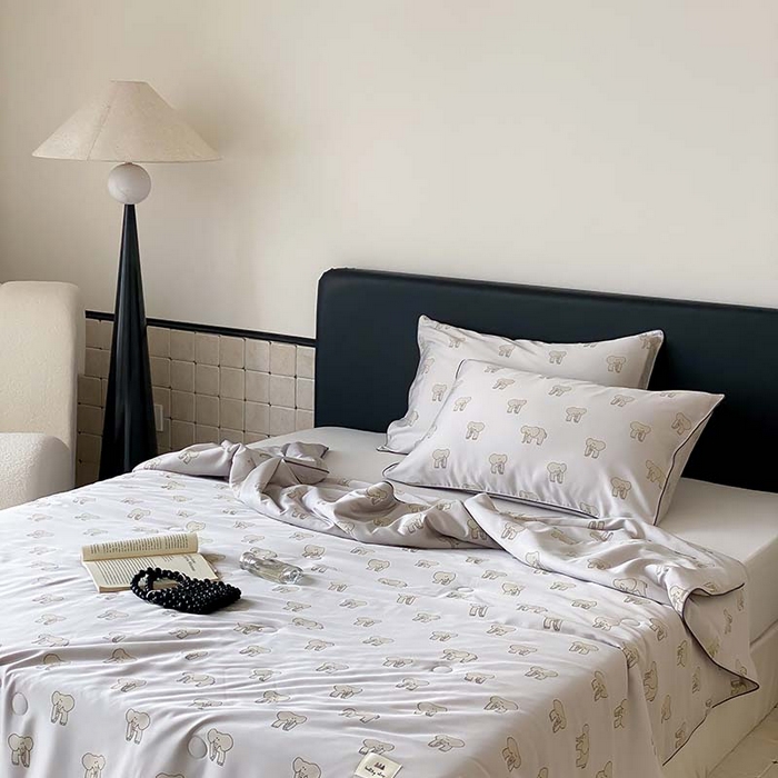 91家纺网 家纺一手货源 找家纺 汇庭 2024新款雅棉天丝可机洗夏被棚拍 多多象灰