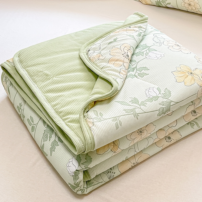 91家纺网 家纺一手货源 找家纺 美梦里 2024新款A类针织华夫格夏被夏凉被空调被子 田苑