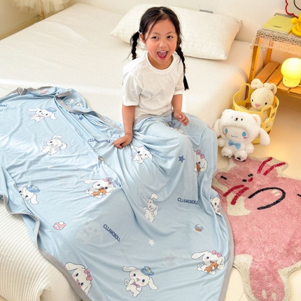 91家纺网 家纺一手货源 找家纺 （总）星期八 2024新款舒适亲肤婴儿裸睡级卡通印花凉感毯