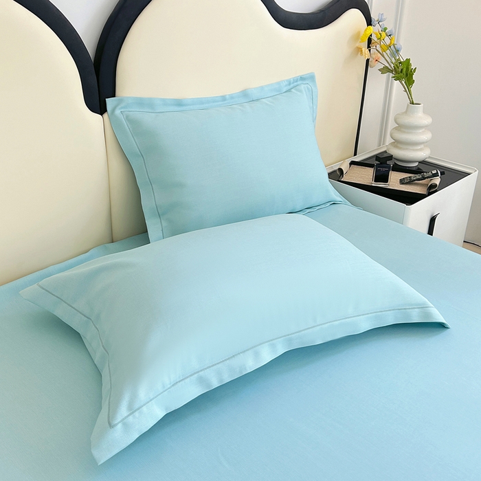 91家纺网 家纺一手货源 找家纺 首爱 2025新款竹纤维凉席三件套床单软凉席 素色-蓝