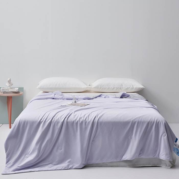 91家纺网 家纺一手货源 找家纺 梦可莱家居 2025新款抗菌凉感丝夏被 星云紫