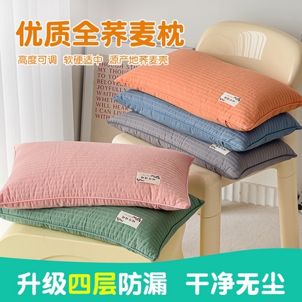 （总）她喜爱枕芯 2024新款韩式水洗棉简约全荞麦枕枕头枕芯33*55cm