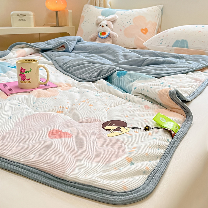 91家纺网 家纺一手货源 找家纺 美梦里 2024新款A类针织华夫格夏被夏凉被空调被子 夏花