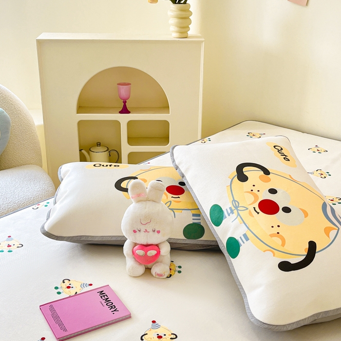 91家纺网 家纺一手货源 找家纺 寐居家纺 2024新款A类时尚印花凉感冰丝凉席 甜甜奶酪