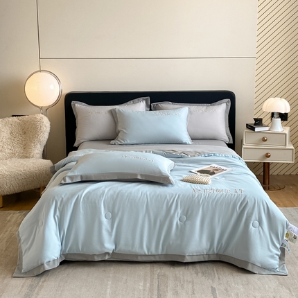 91家纺网 家纺一手货源 找家纺 （总）斯尔顿2025新款亲肤刺绣夏凉被四件套-倾城系列