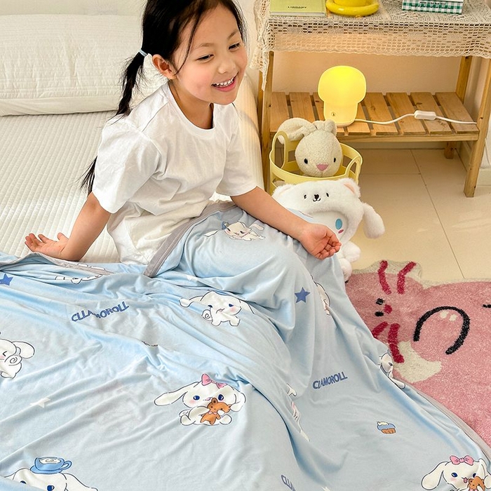 91家纺网 家纺一手货源 找家纺 星期八 2024新款舒适亲肤婴儿裸睡级卡通印花凉感毯 狗狗乐园