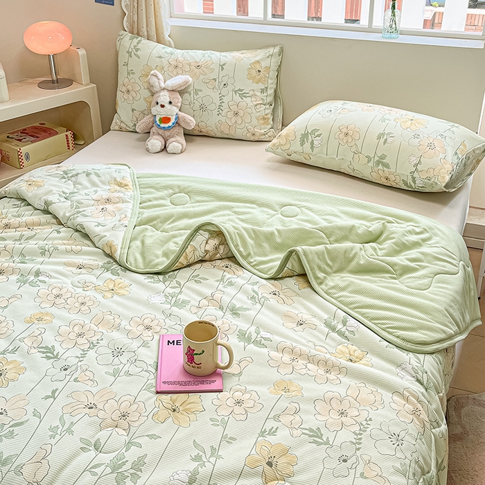 91家纺网 家纺一手货源 找家纺 美梦里 2024新款A类针织华夫格夏被夏凉被空调被子 田苑