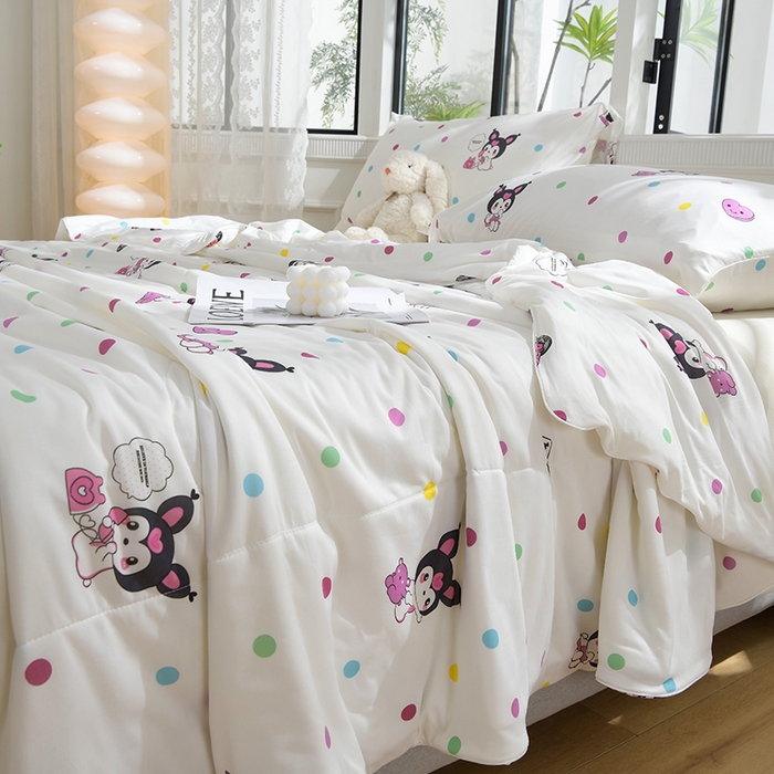 91家纺网 家纺一手货源 找家纺 圣楚家纺  2024新款A类针织棉印花夏被夏凉被空调被 快乐天使