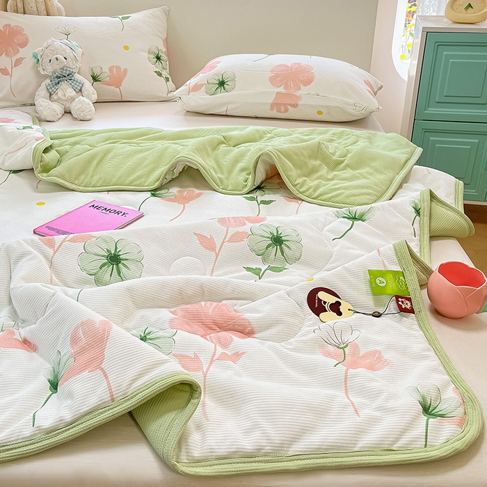 91家纺网 家纺一手货源 找家纺 美梦里 2024新款A类针织华夫格夏被夏凉被空调被子 春熙