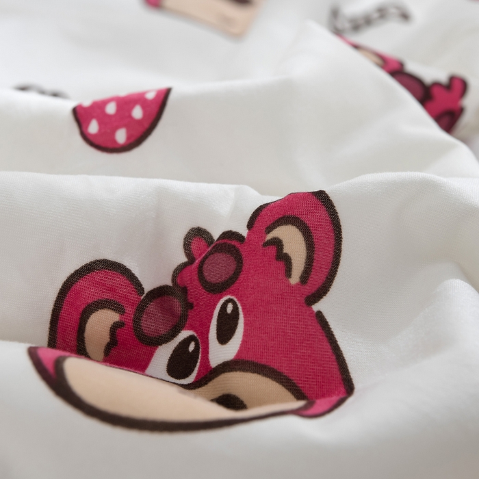 91家纺网 家纺一手货源 找家纺 圣楚家纺  2024新款A类针织棉印花夏被夏凉被空调被 草莓熊