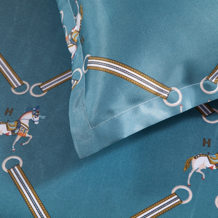 91家纺网 家纺一手货源 找家纺 席之家 2024新款冰丝印花凉席三件套 欧式马兰