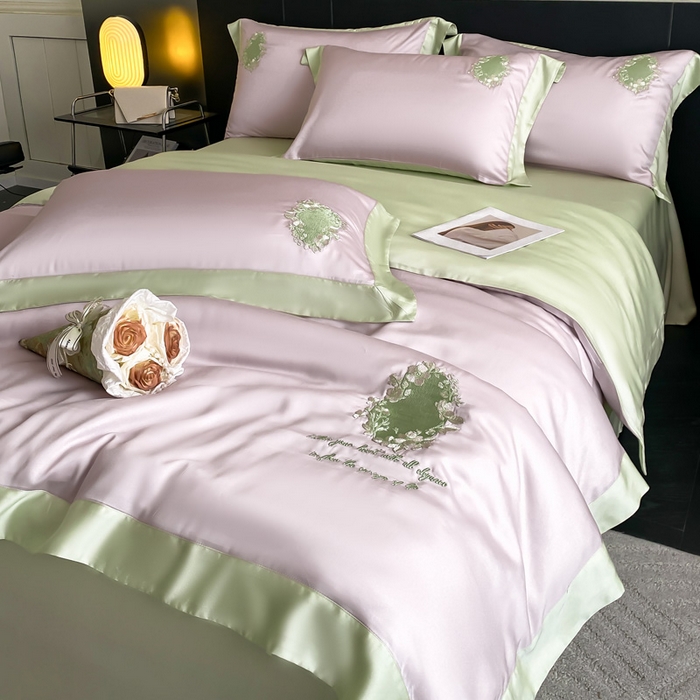 91家纺网 家纺一手货源 找家纺 爱缦 2024新款60支奥地利兰精四件套--洛丽塔系列 乌梅子酱