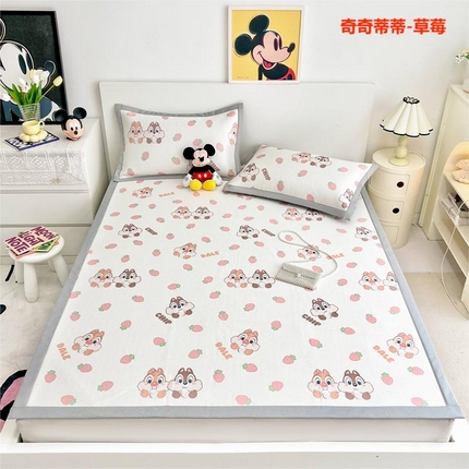 寐居 2024新款迪士尼满天星凉席夏被四件套 奇奇蒂蒂-草莓