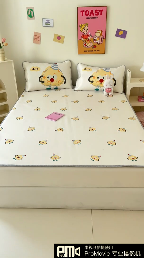 91家纺网 家纺一手货源 找家纺 寐居家纺 2024新款A类时尚印花凉感冰丝凉席 甜甜奶酪