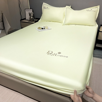 91家纺网 家纺一手货源 找家纺 （总）丽美人家纺 2024新款简约水洗真丝单床笠