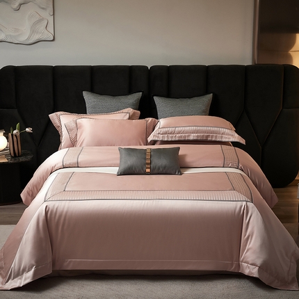 JUICY 橘滋家纺  2024新款顶级鎏金高精密色织-米兰系列 米兰-合欢粉