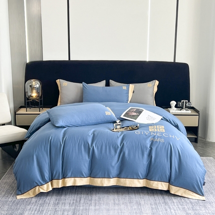 91家纺网 家纺一手货源 找家纺 （总）云雀 2025新款全棉轻奢刺绣宽边四件套（直播款）-蒂梵