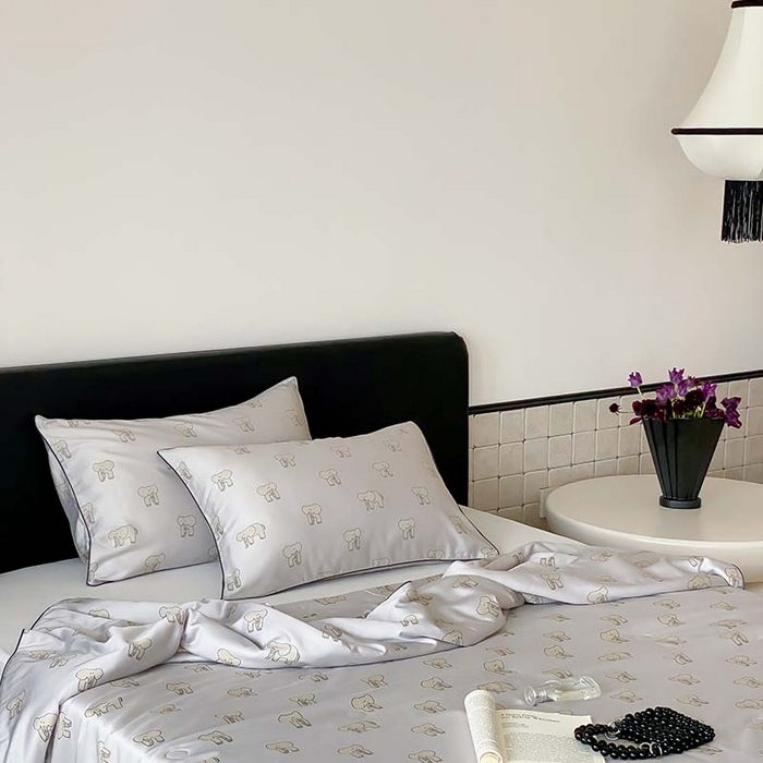 91家纺网 家纺一手货源 找家纺 汇庭 2024新款雅棉天丝可机洗夏被棚拍 多多象灰