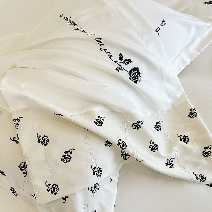 91家纺网 家纺一手货源 找家纺 梦舒羽 2025新款 莱赛尔天丝四件套-玫瑰之约 玫瑰之约-奶白