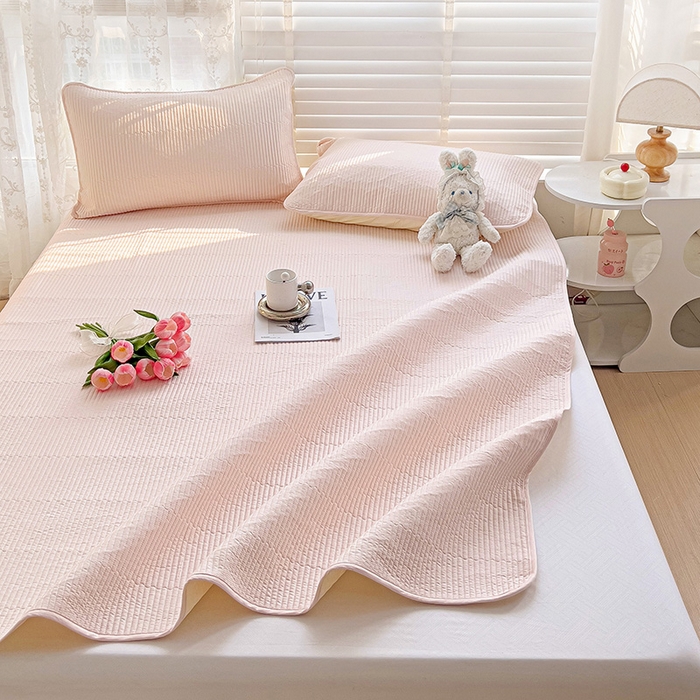 91家纺网 家纺一手货源 找家纺 （总）羽爱2024新款全棉直角纯色床盖床垫