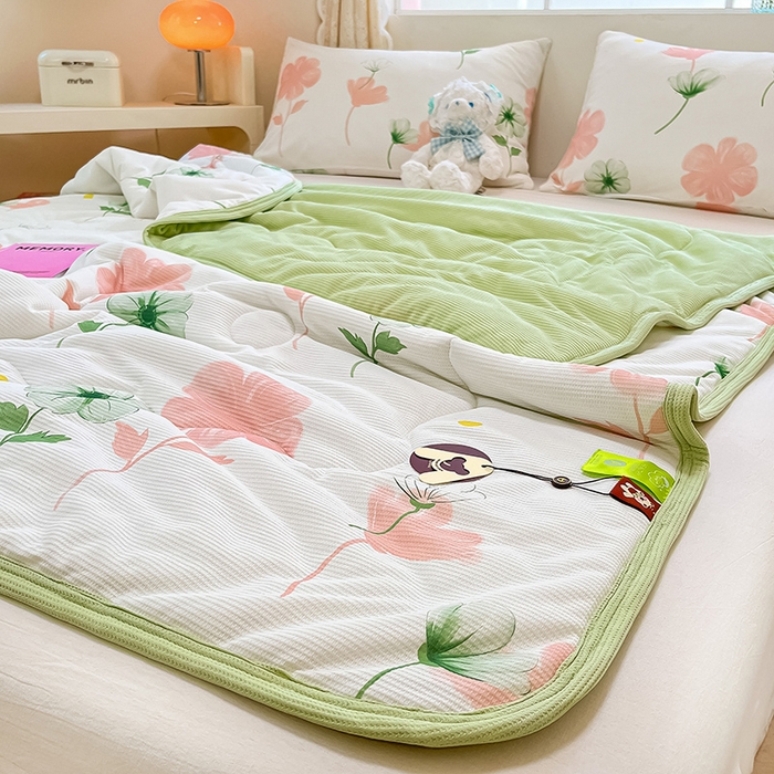 91家纺网 家纺一手货源 找家纺 美梦里 2024新款A类针织华夫格夏被夏凉被空调被子 春熙