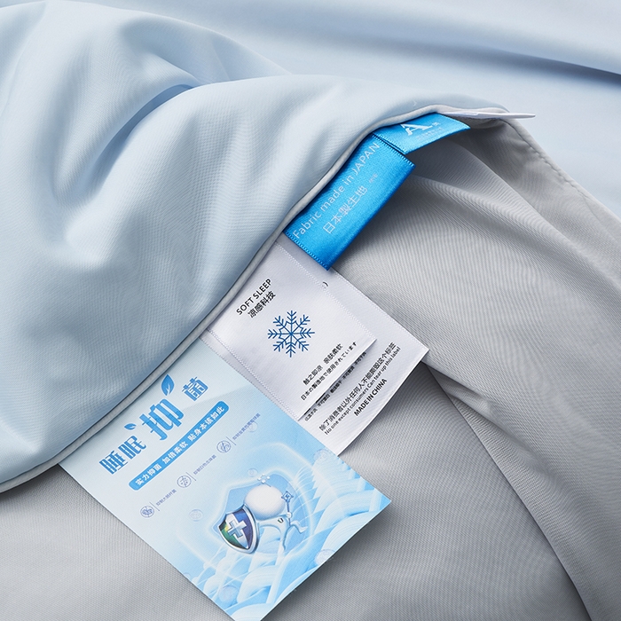 91家纺网 家纺一手货源 找家纺 梦可莱家居 2025新款抗菌凉感丝夏被 银河蓝