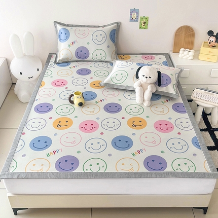 91家纺网 家纺一手货源 找家纺 （总）寐居 2024新款时尚印花牛奶丝凉席