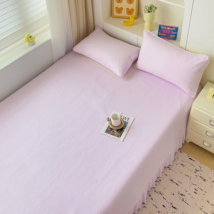 91家纺网 家纺一手货源 找家纺 （总）羽爱2024新款A类全棉纯色榻榻米床盖