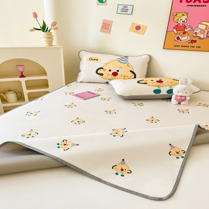 91家纺网 家纺一手货源 找家纺 寐居家纺 2024新款A类时尚印花凉感冰丝凉席 甜甜奶酪