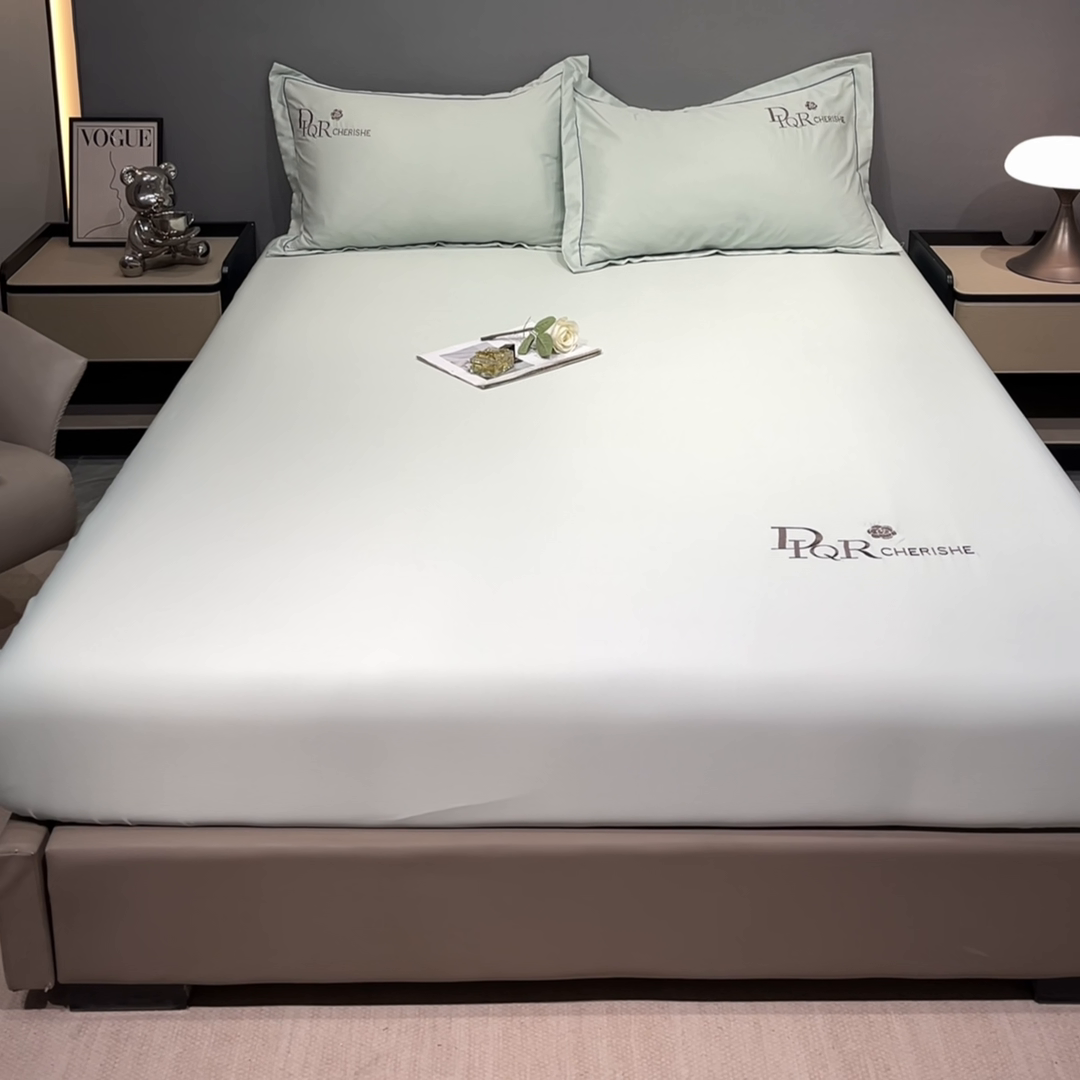 91家纺网 家纺一手货源 找家纺 （总）丽美人家纺 2024新款简约水洗真丝单床笠