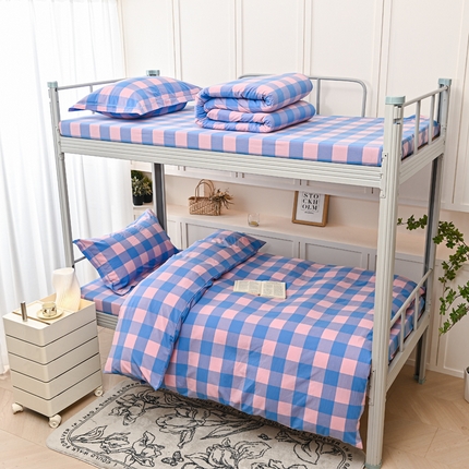 91家纺网 家纺一手货源 找家纺 （总）喜四方 2025新款全棉色织水洗棉学生三件套