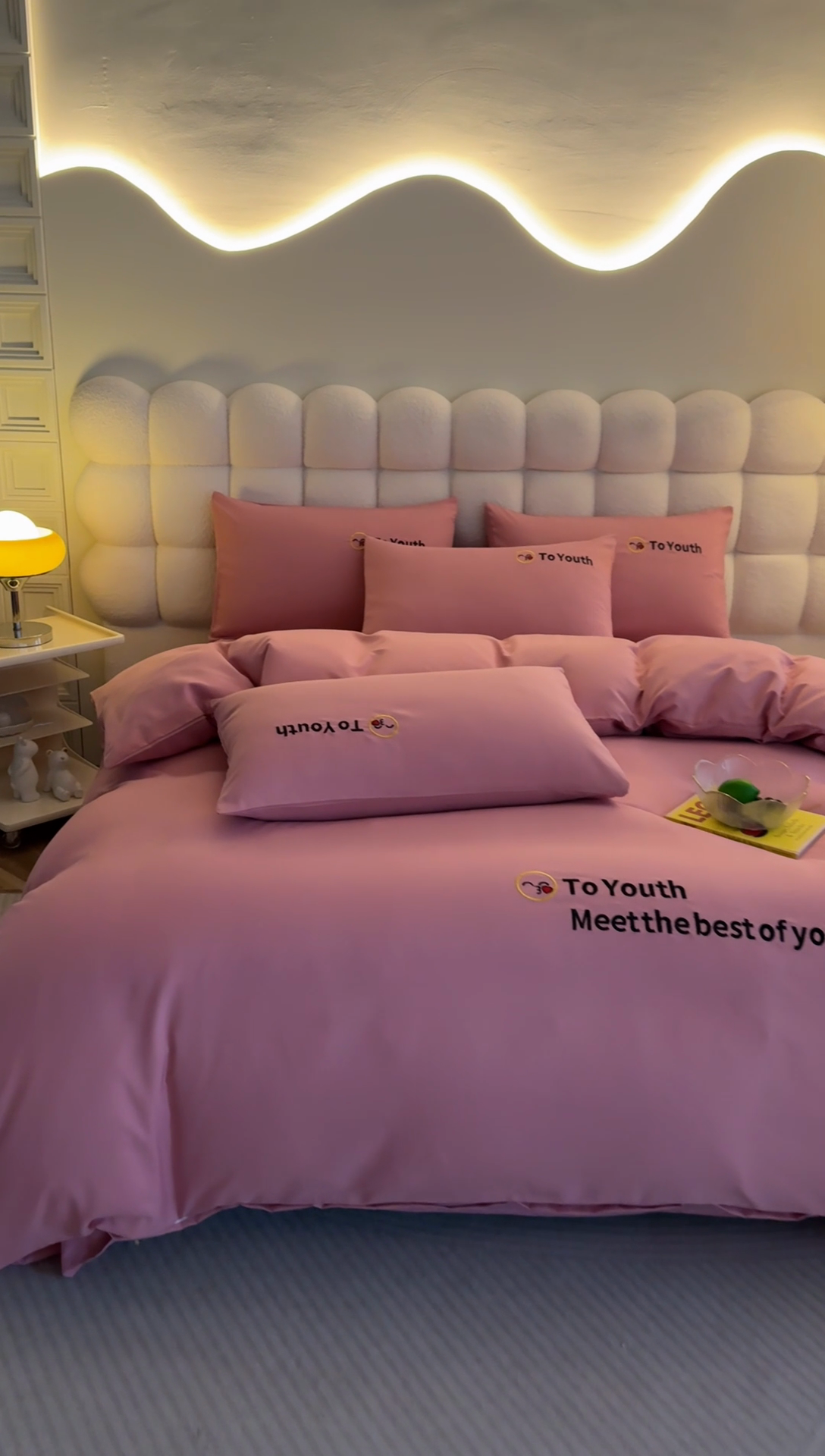 91家纺网 家纺一手货源 找家纺 梦恬佳 2024新款水洗磨毛四件套 粉紫色