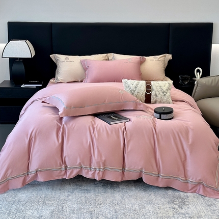 JUICY 橘滋家纺 2024新款100支长绒棉摩洛哥之夜四件套 摩洛哥之夜-蔷薇粉