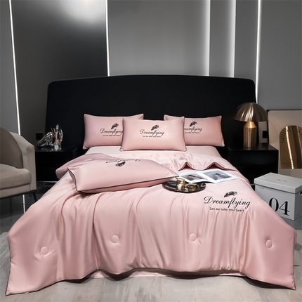 91家纺网 家纺一手货源 找家纺 （总）江暮云家纺 2025新款刺绣水洗天丝夏被四件套-辰羽