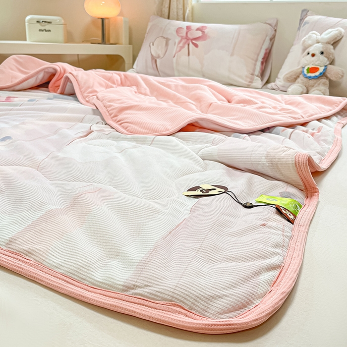 91家纺网 家纺一手货源 找家纺 美梦里 2024新款A类针织华夫格夏被夏凉被空调被子 夜茉莉