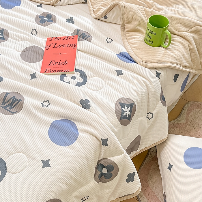 91家纺网 家纺一手货源 找家纺 美梦里 2024新款A类针织华夫格夏被夏凉被空调被子 巴洛克