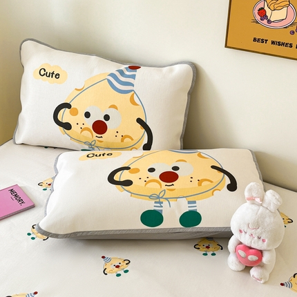 91家纺网 家纺一手货源 找家纺 寐居 2024新款时尚印花冰丝席大版枕套 甜甜奶酪